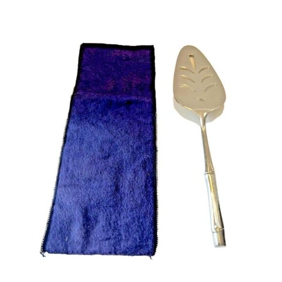PRESENT Japan Stainless TAHITI Line Cake Spatula Bamboo Handle 10.5" w Dustbag - Picture 3 of 4